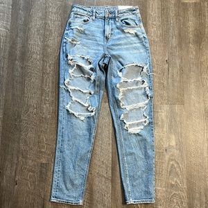 American Eagle Distressed Mom Ankle Jeans